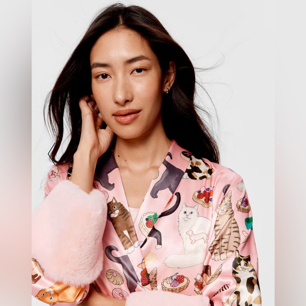 BNWT GORGEOUS Dessert Cats Karen Mabon X Peter Alexander Robe XS/S - Picture 3 of 4